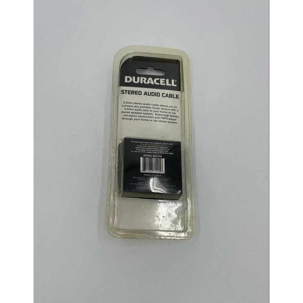 NEW! Duracell Stereo Audio Cable DU7105, Use w/ Any Device with a‎ 3.5mm Jack